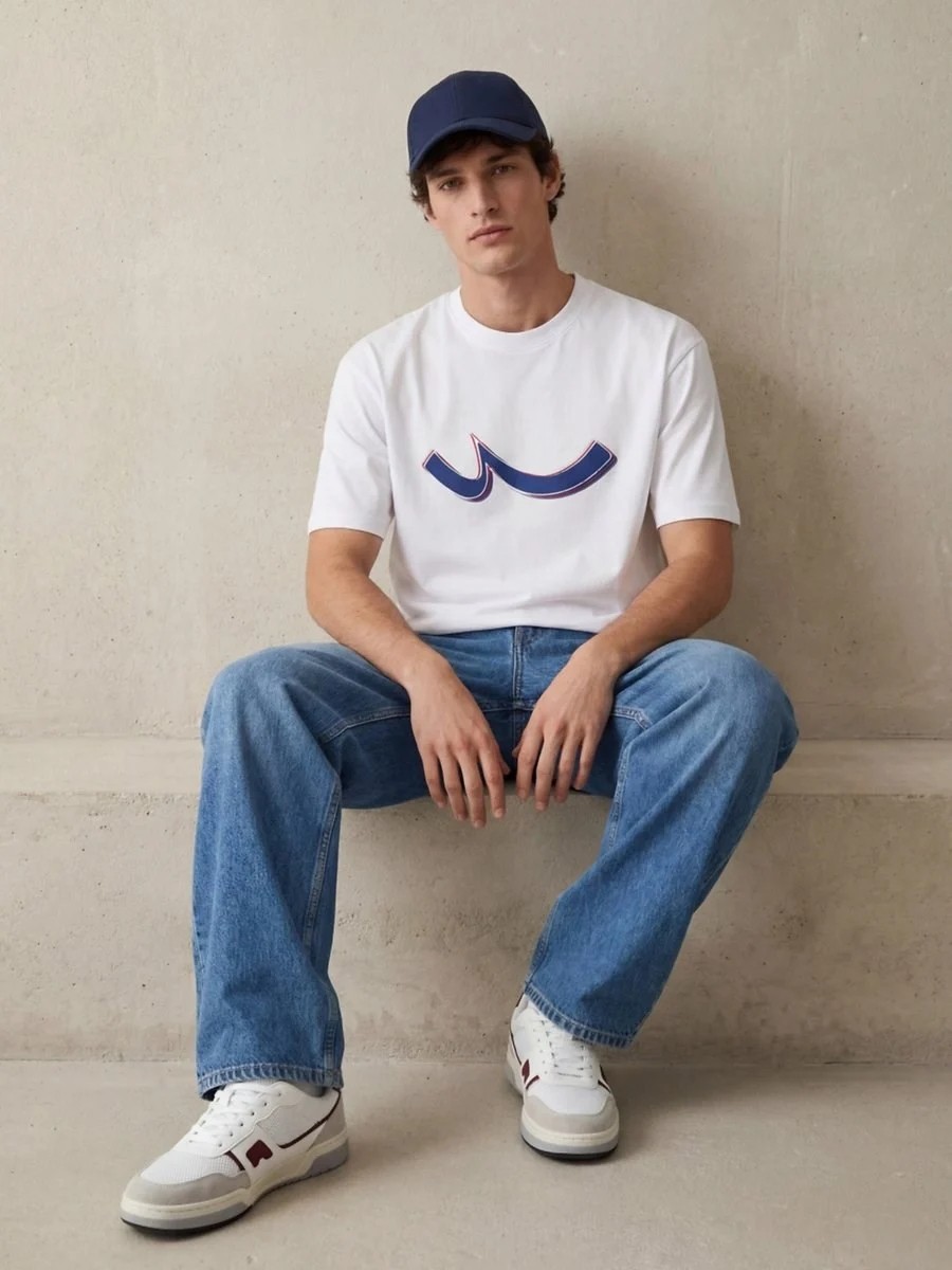 LTB Logo Baskılı Beyaz T-Shirt Erkek Truvakar Kol Günlük Stil Pamuklu 2XL görsel 3
