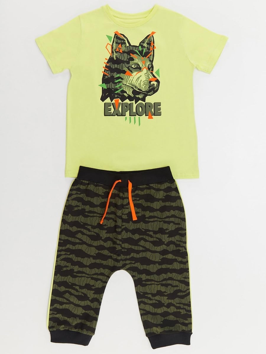 Die Grup Kaşif Kurt Erkek Çocuk T-Shirt Kapri Şort Takım görsel 3