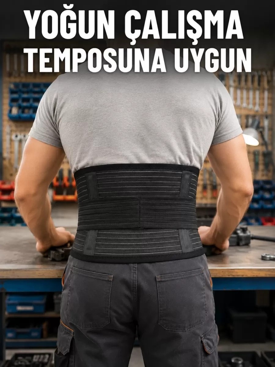 Midas Toptan Home Bel Destek Korsesi Çift Sıkma Bantlı Ayarlanabilir Elastik Bel Kemeri