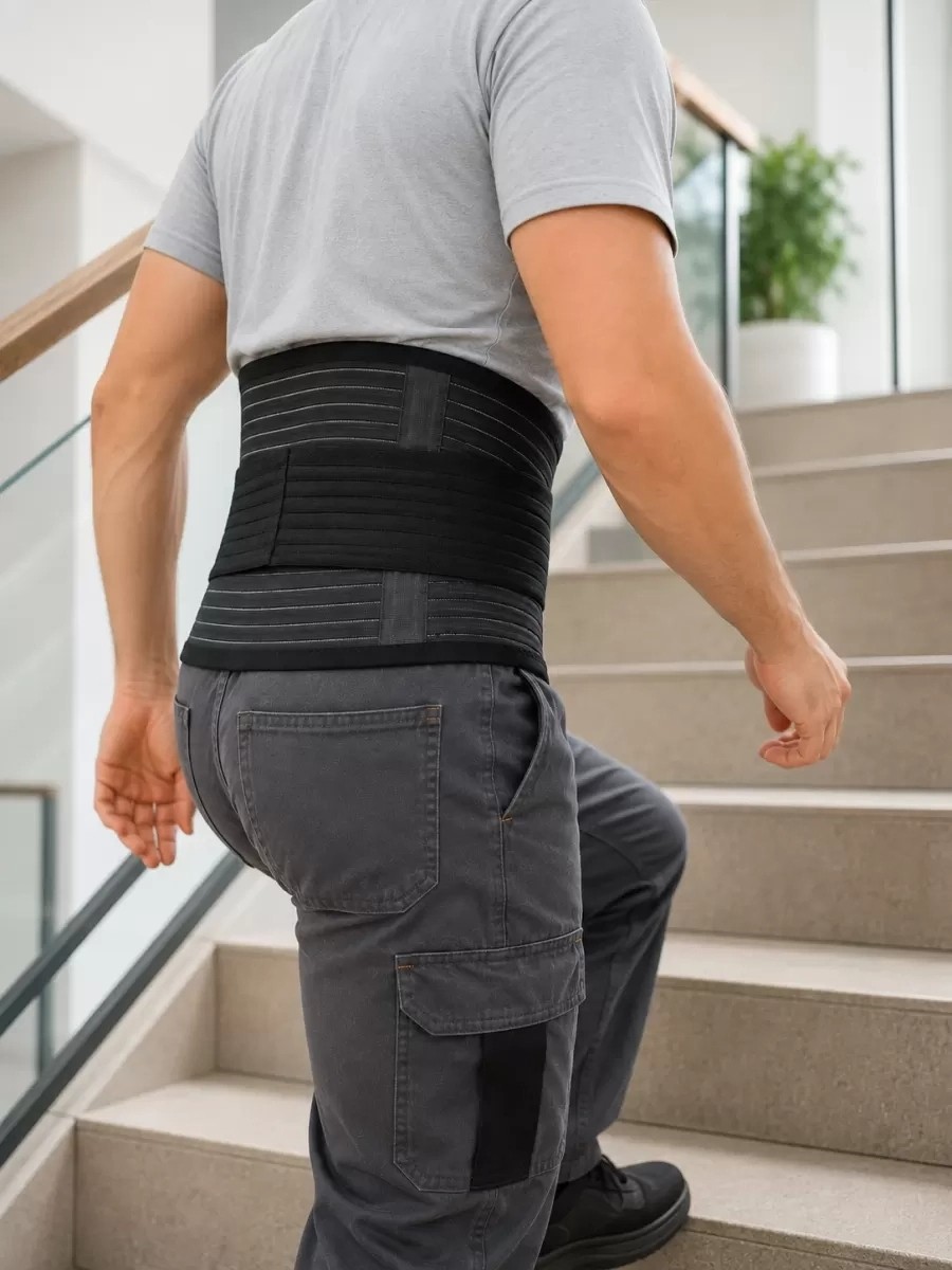 Midas Toptan Home Bel Destek Korsesi Çift Sıkma Bantlı Ayarlanabilir Elastik Bel Kemeri görsel 3