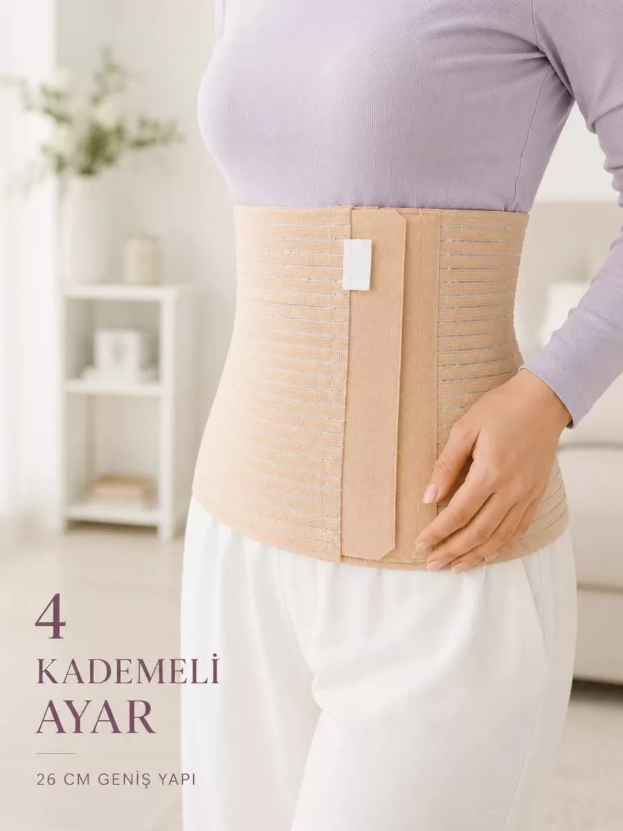 Midas Toptan Home 26 cm Abdominal Korse Doğum Sonrası 4 Kademeli Ayarlanabilir Karın Bel Korsesi
