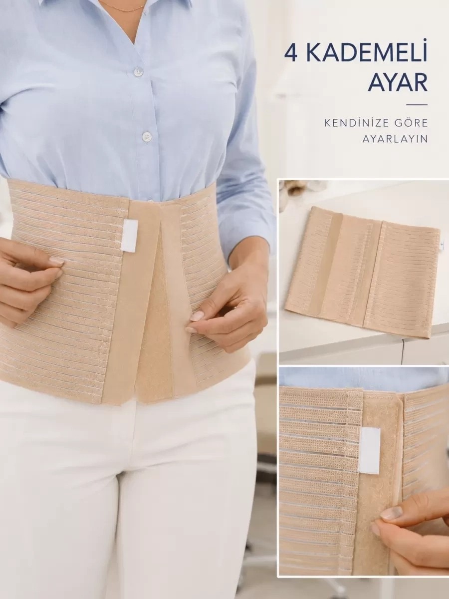 Midas Toptan Home Kadın Abdominal Korse 26 cm Karın ve Bel Bölgesi 4 Kademeli Ayarlanabilir Korse