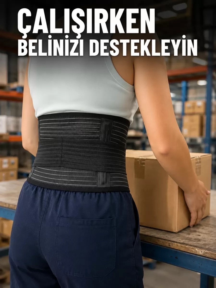 Nemere Ithalat Ayarlanabilir Bel Korsesi Elastik Destek Bantlı Çalışma ve Günlük Kullanım