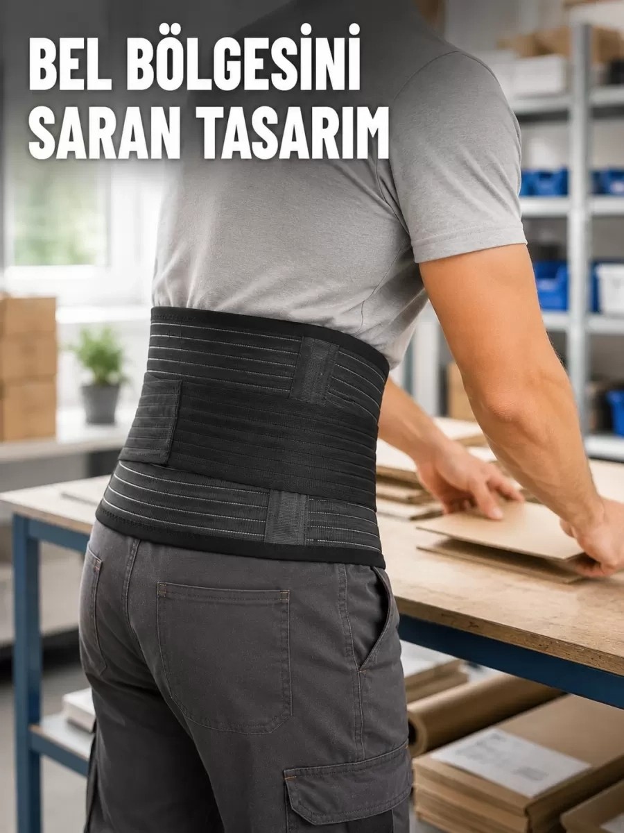 Nemere Ithalat Çalışma Korsesi Güçlendirilmiş Elastik Bantlı Ayarlanabilir Bel Desteği