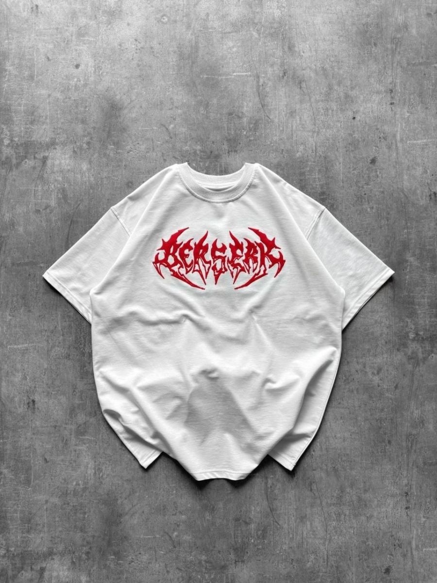 Fantastik Store Erkek Kısa Kol Yazlık Tişört Bisiklet Yaka Baskılı Oversize T-Shirt - Beyaz görsel 6