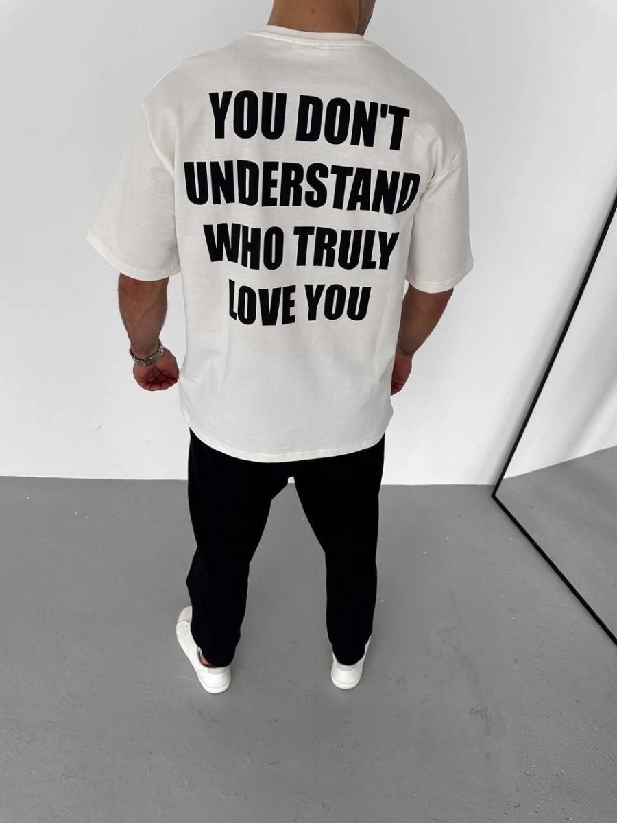 Fantastik Store Erkek Baskılı T-Shirt Kısa Kol Bisiklet Yaka Regular Fit Rahat Kalıp Günlük Tişört - Beyaz görsel 3
