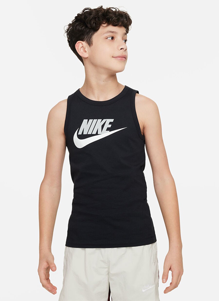 Nike Düz Siyah Erkek Çocuk Atlet FV5325-010-K Nsw Tank Essntl Hbr görsel 2
