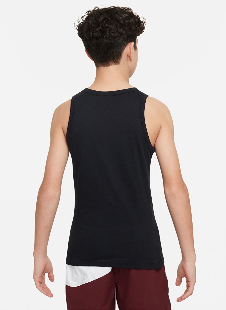 Nike Düz Siyah Erkek Çocuk Atlet FV5325-010-K Nsw Tank Essntl Hbr görsel 4