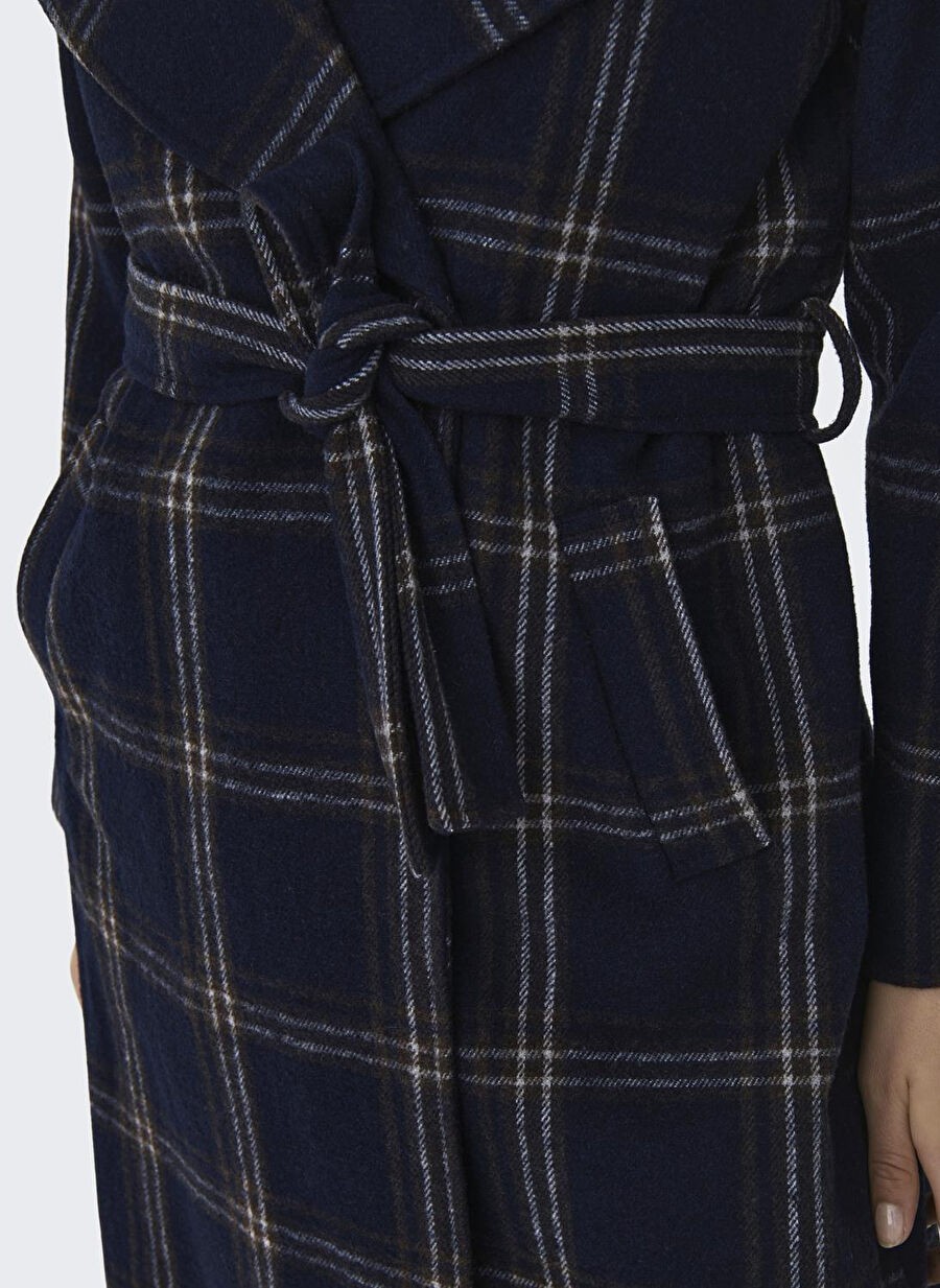 Only Lacivert Kadın Kaban Onlpatrıcıa Check Wool Coat Otw görsel 5