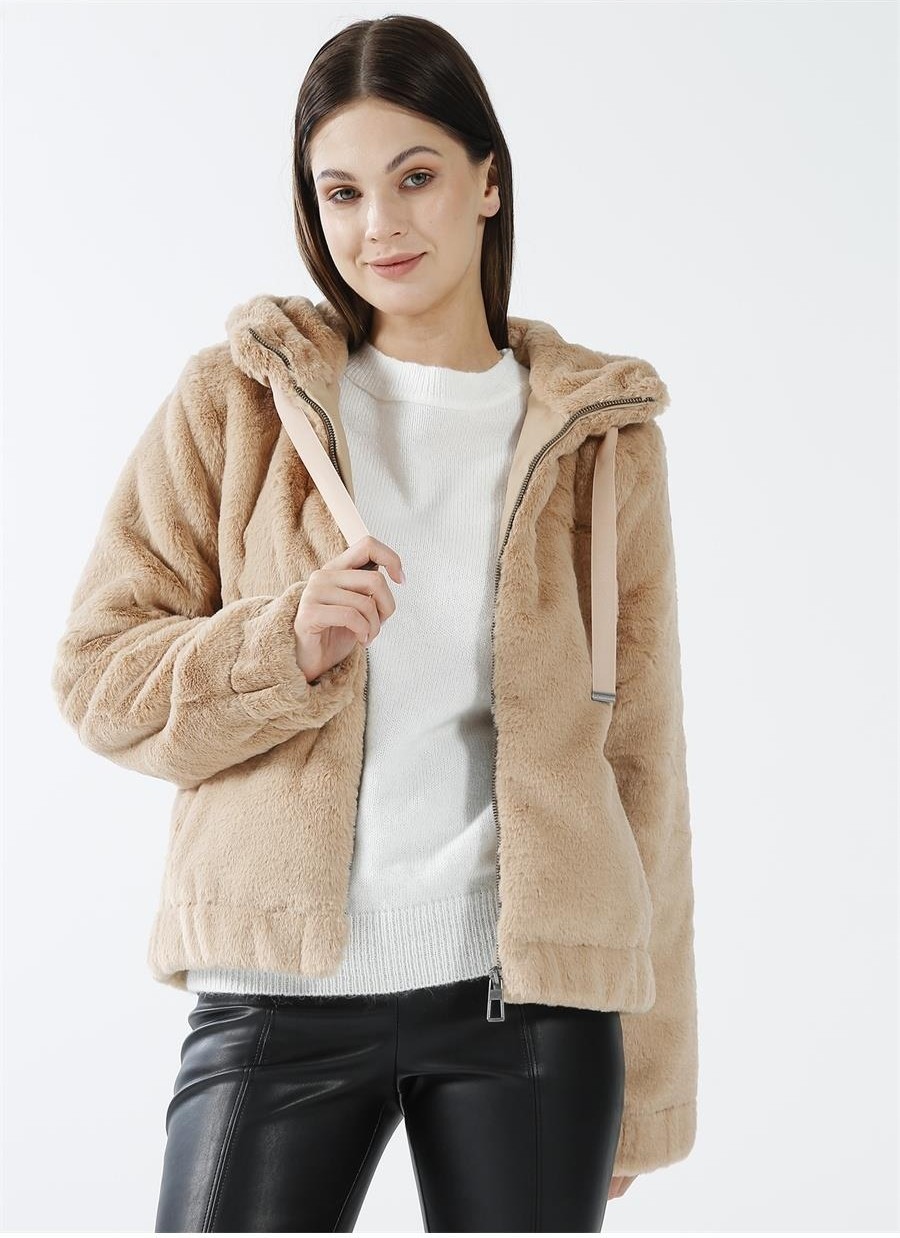 Only Kadın Siyah Kapüşonlu Uzun Kol Jacket 15260047 Düz Desenli Günlük Stil