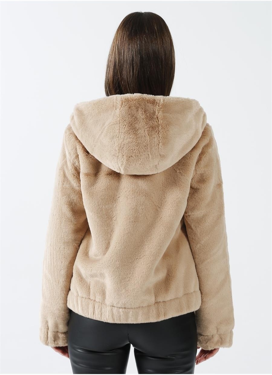 Only Kadın Siyah Kapüşonlu Uzun Kol Jacket 15260047 Düz Desenli Günlük Stil görsel 4