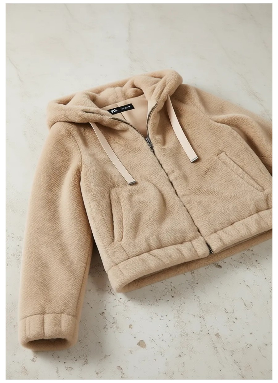 Only Kadın Siyah Kapüşonlu Uzun Kol Jacket 15260047 Düz Desenli Günlük Stil görsel 7