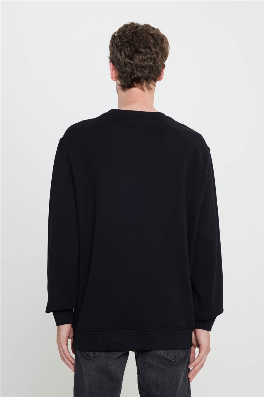 Lee Bisiklet Yaka Sweatshirt Siyah Erkek Sweatshirt görsel 8