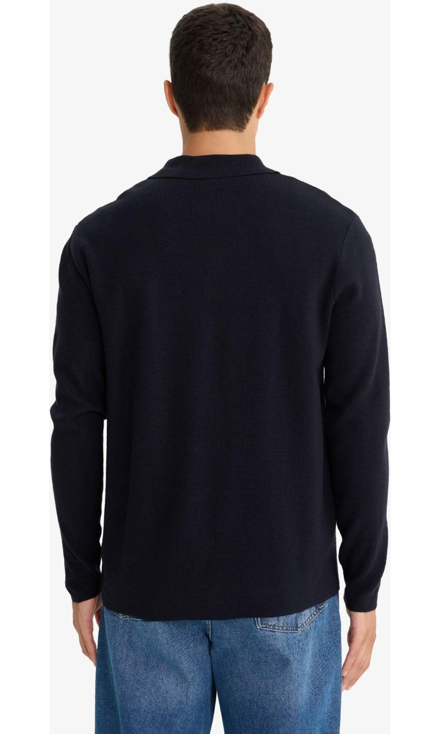 DeFacto Standart Fit Polo Yaka Düğmeli Ön Cep Detaylı Triko Hırka F3720AX25WN görsel 6