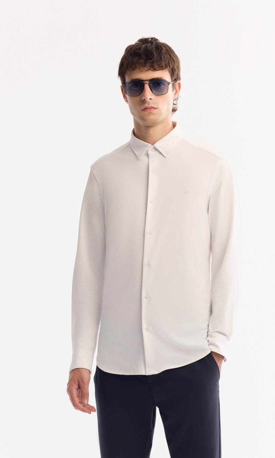 AVVA Erkek Siyah Klasik Yaka Hızlı Kuruyan Non-Iron Teknik Kumaş Slim Fit Gömlek A52Y2122 görsel 7