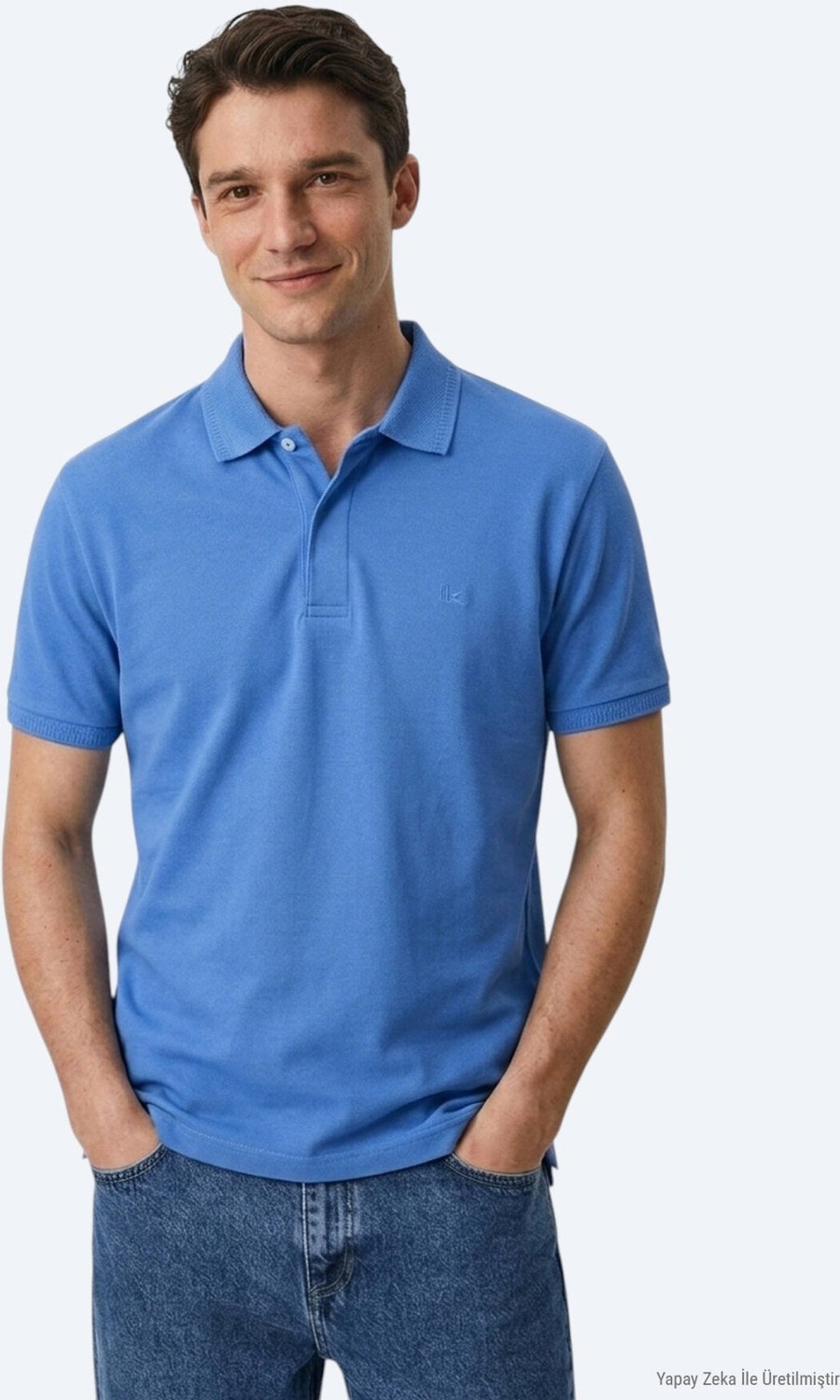 Kip Lacivert Düz %100 Pamuk T-Shirt
