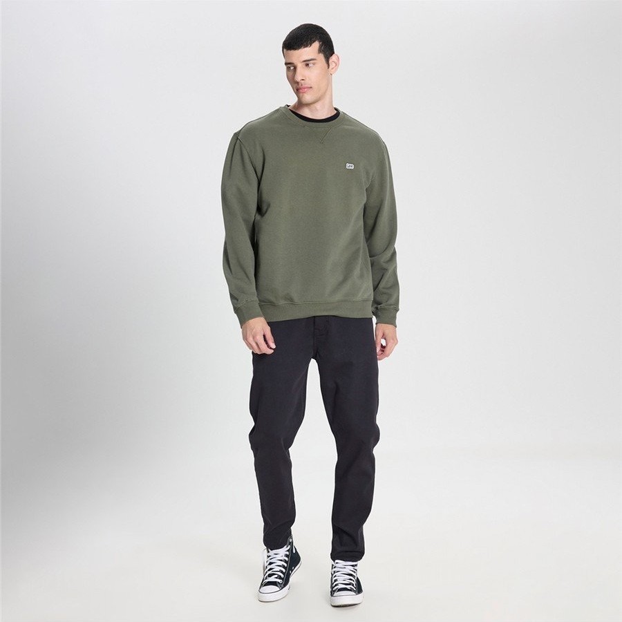 Lee Regular Fit Normal Kesim %100 Pamuk Bisiklet Yaka İçi Polarlı Bordo Sweatshirt görsel 8