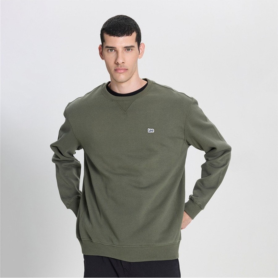 Lee Regular Fit Normal Kesim %100 Pamuk Bisiklet Yaka İçi Polarlı Bordo Sweatshirt görsel 6