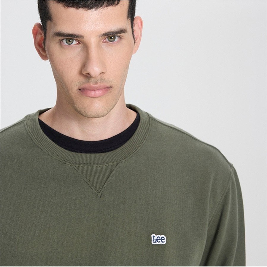 Lee Regular Fit Normal Kesim %100 Pamuk Bisiklet Yaka İçi Polarlı Bordo Sweatshirt görsel 7