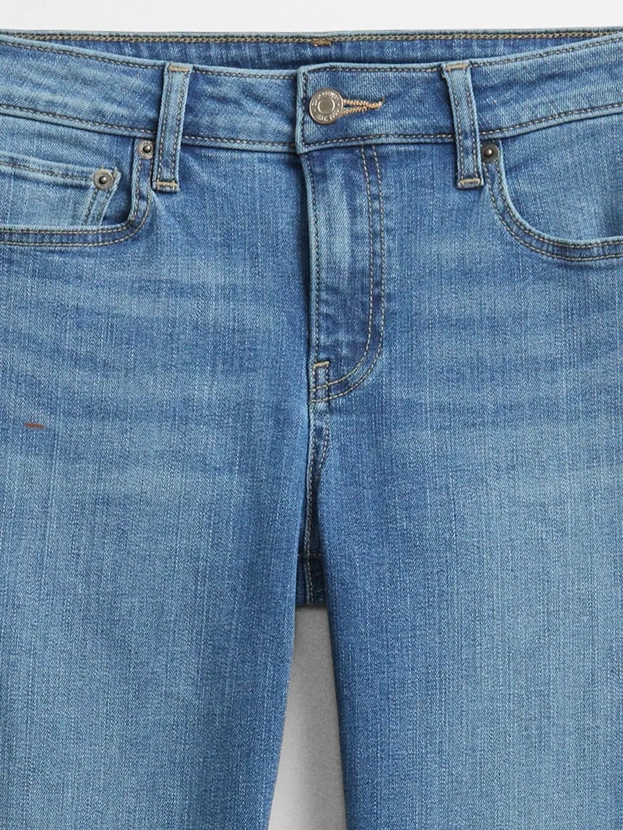 Gap Kadın Mavi Mid Rise Classic Straight Jean Pantolon görsel 2