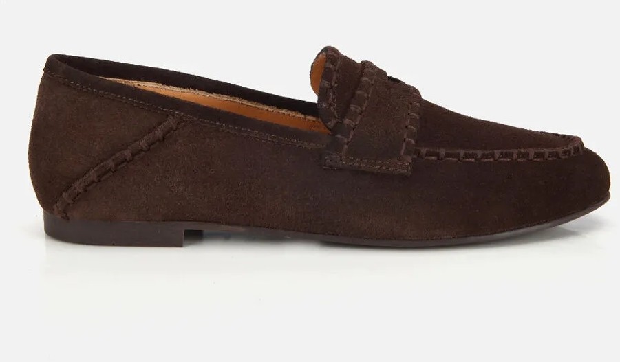 Hotiç Kadın Süet Deri Taba Dikiş Detaylı Günlük Loafer