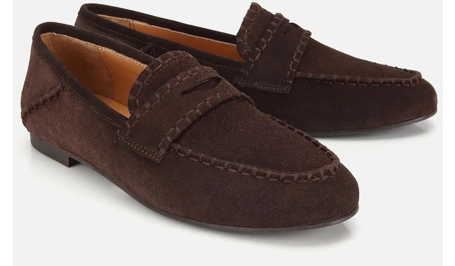 Hotiç Kadın Süet Deri Taba Dikiş Detaylı Günlük Loafer görsel 8