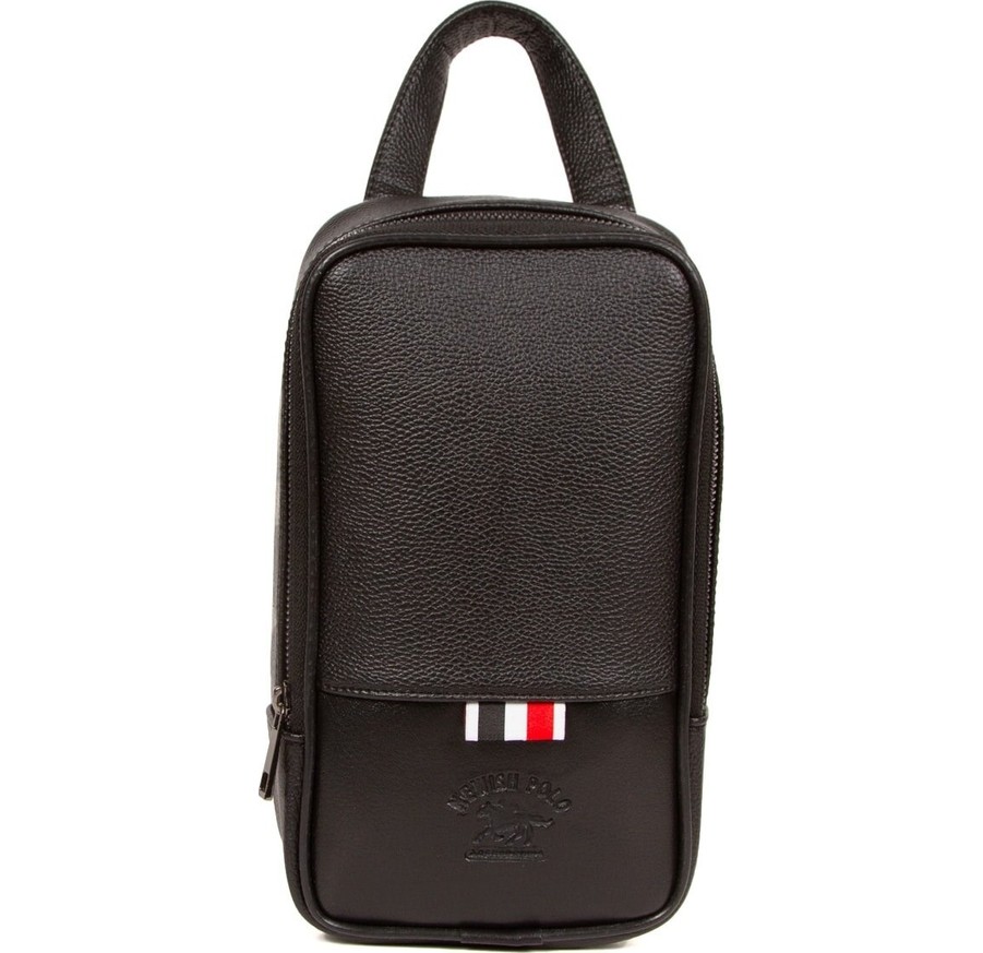 Tuldar Erkek Siyah Deri Portföy Clutch Traş Kozmetik Bakım Ve Günlük El Çantası (14X24CM) tul234 görsel 8
