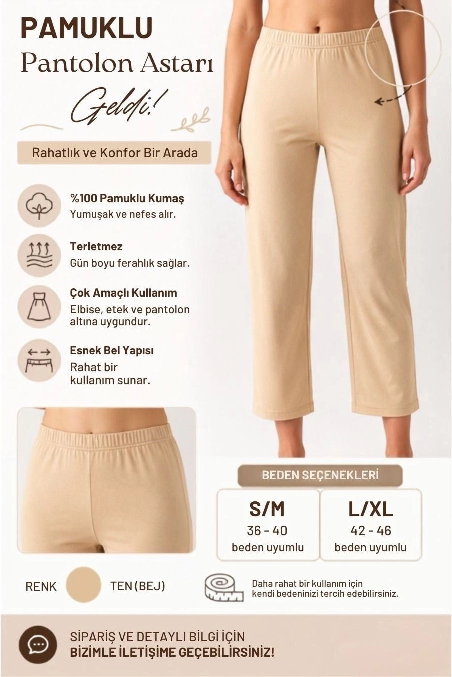 Çamaşır Kenti Pamuklu Pantolon Astarı E0001 görsel 2