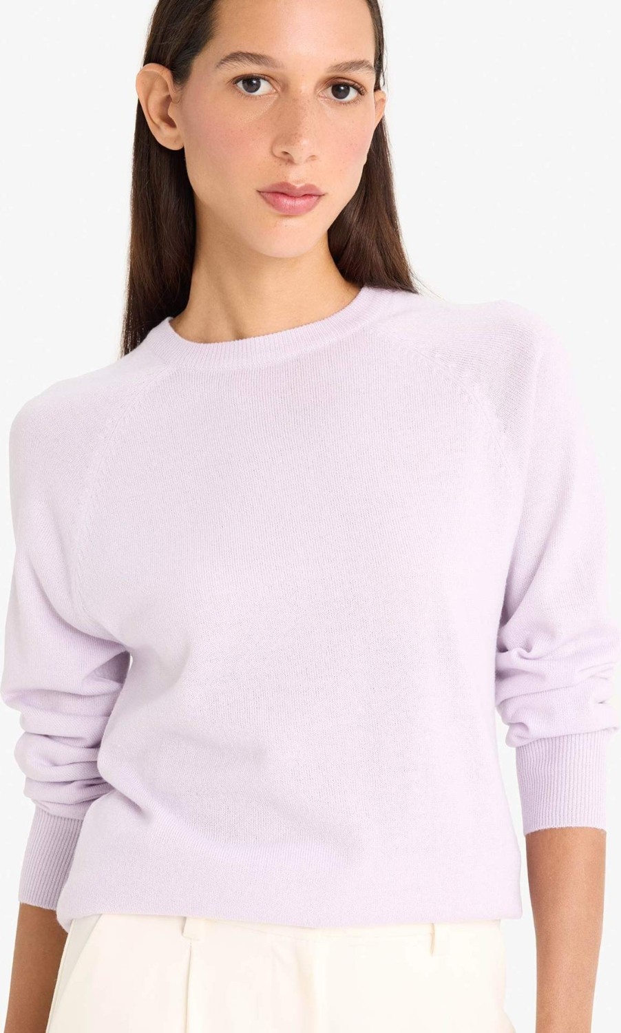 DeFacto Ultra Yumuşak Relax Fit Bisiklet Yaka Basic Kazak I6913AZ25WN