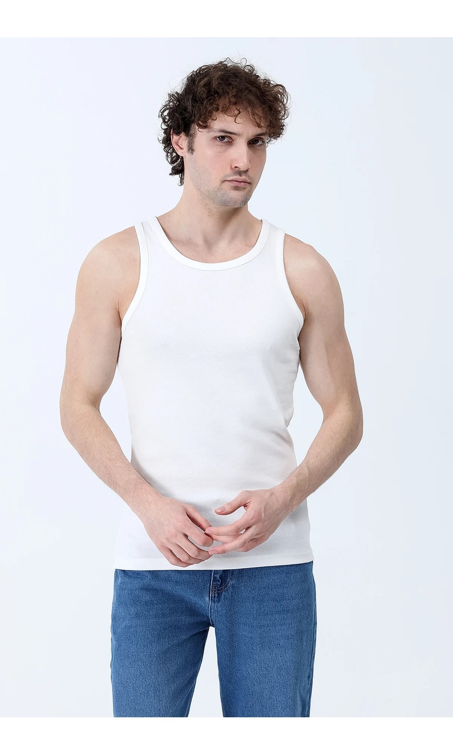 Erkek Halter Yaka Basic Sporcu Atlet Bej - 26Y 1008 görsel 2