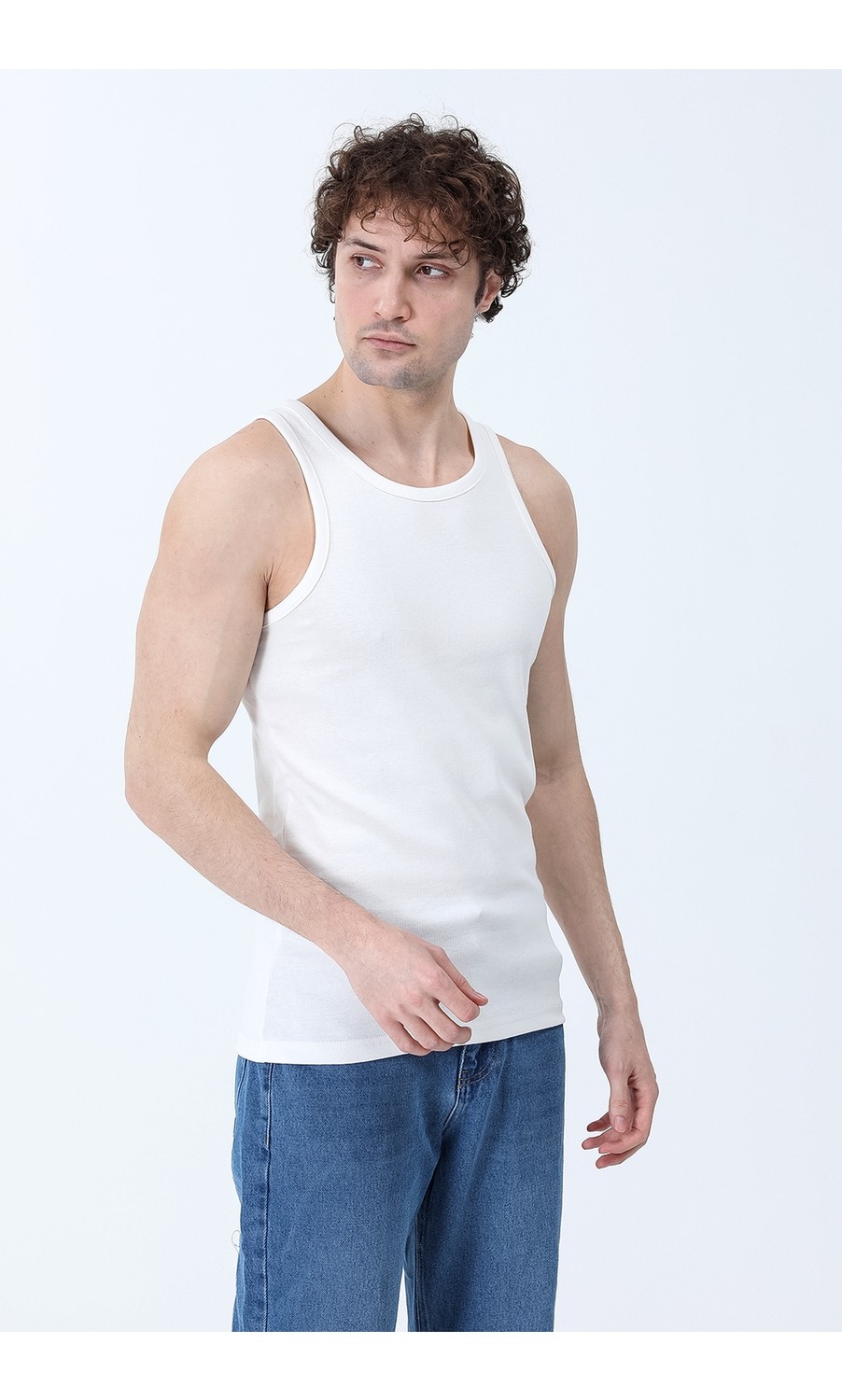 Erkek Halter Yaka Basic Sporcu Atlet Bej - 26Y 1008 görsel 3