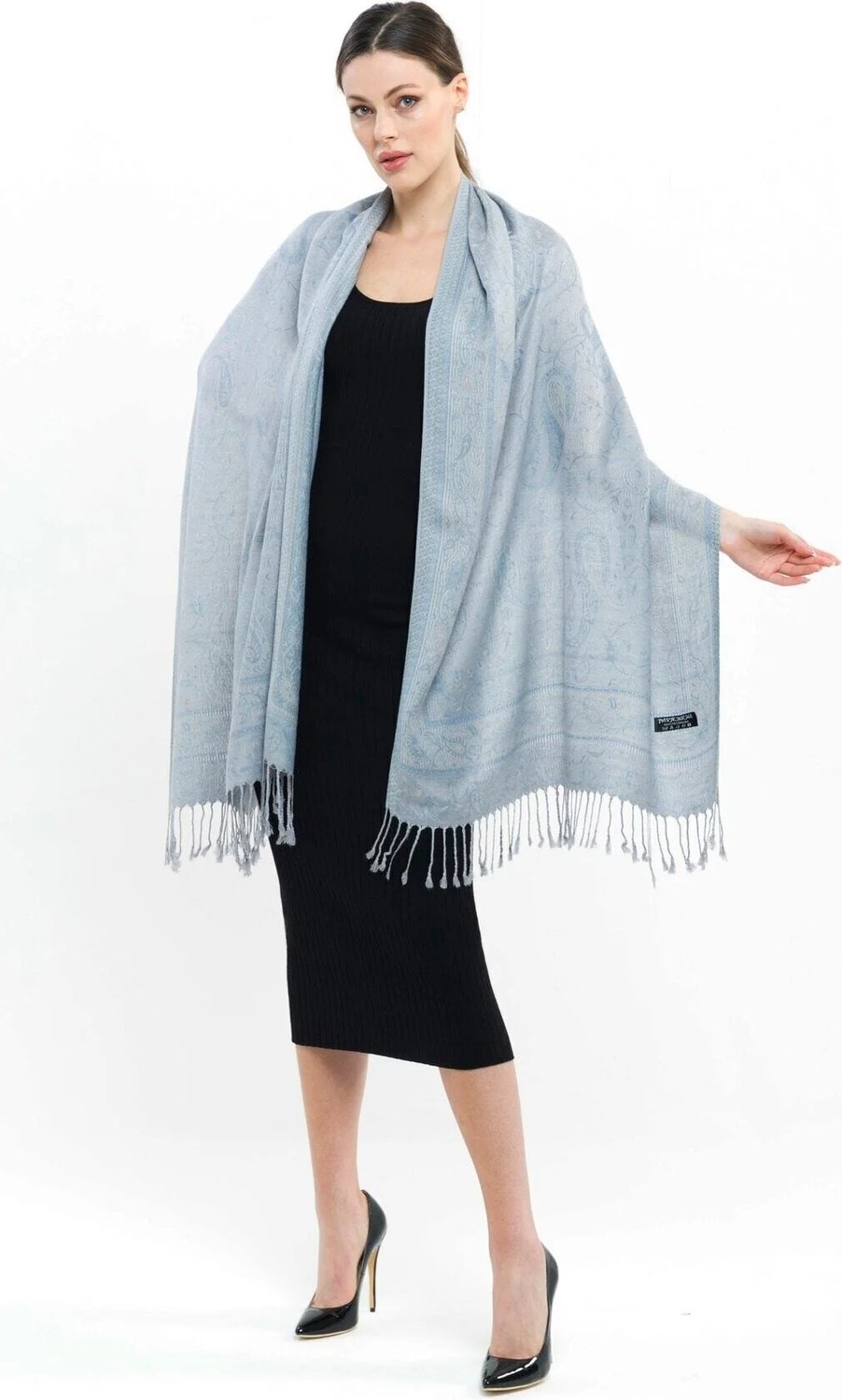 Pashmina Kaşmir Şal | Duman | %100 Kaşmir Yünü | 70X180 cm | 4 Mevsim görsel 3