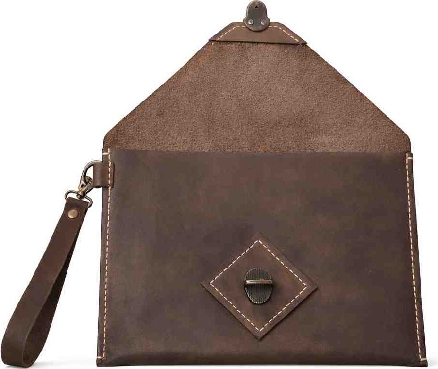 Arven Deri El Yapımı Hakiki Deri Mini Tablet Portföy Çanta, 17×25 cm Vintage Deri Clutch görsel 3