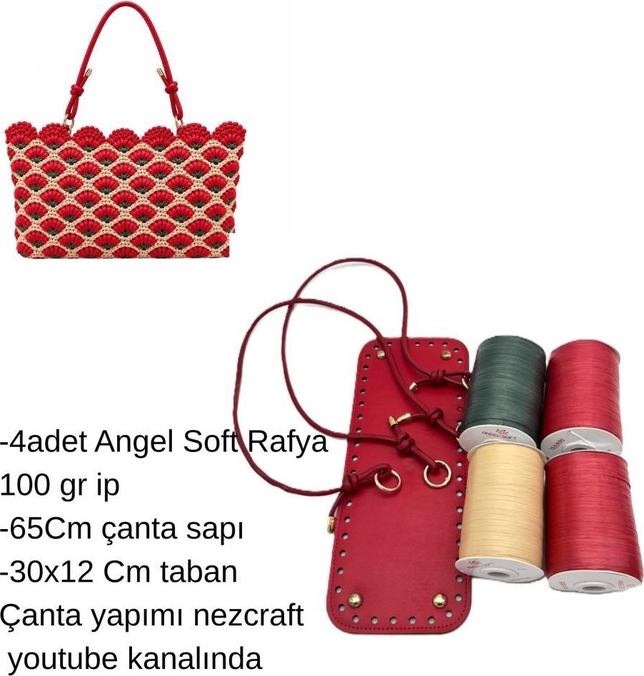 Angel Çanta Aksesuar Karanfil Çanta Yapım Seti Koyu Kırmızı Renk