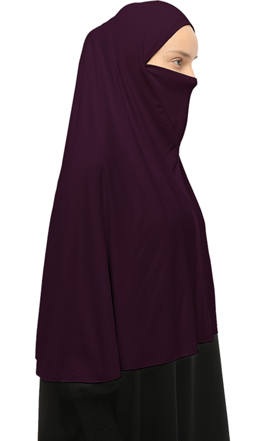 Altobeh Hazır Türban Peçeli Pratik Eşarp Tesettür Nikaplı Hijab - Namaz Örtüsü Sufle (3Xl) - Füme görsel 4