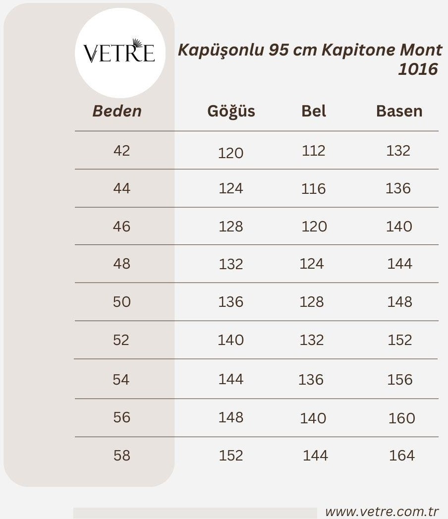Vetre Kadın Büyük Beden Kapüşonlu 95 cm Damla Desen Lacivert Kapitone Mont 1007 görsel 5