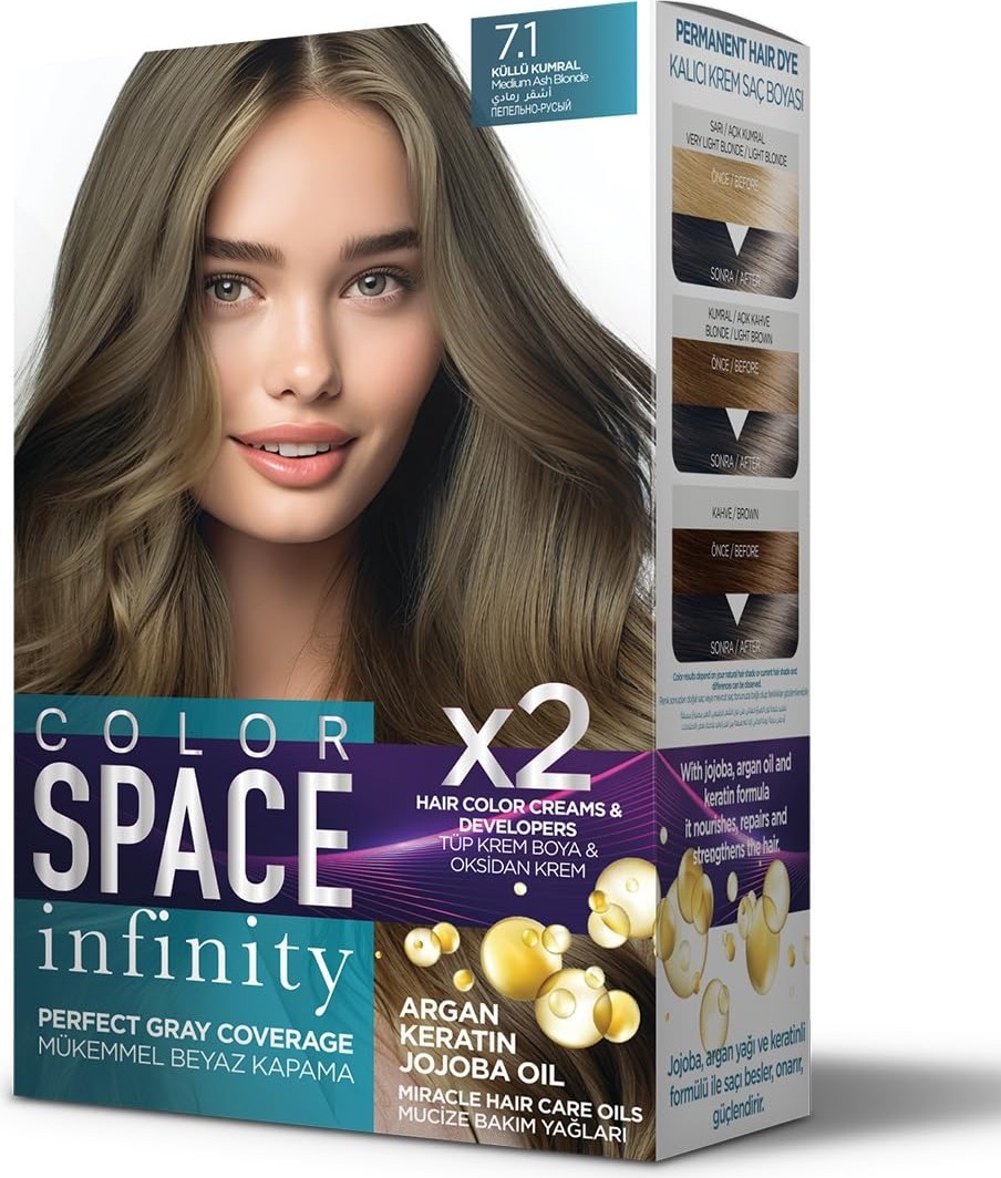 Die Grup Color Space Infınıty Set Saç Boyası 7.1 Küllü Kumral
