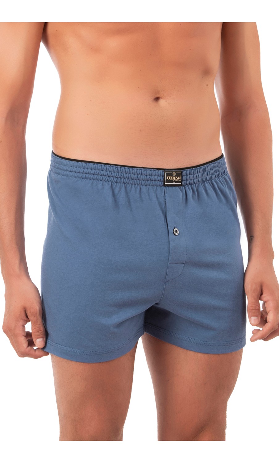 Özkan Underwear 0041 Erkek Şardonlu Pamuklu Düğmeli Penye Boxer görsel 8