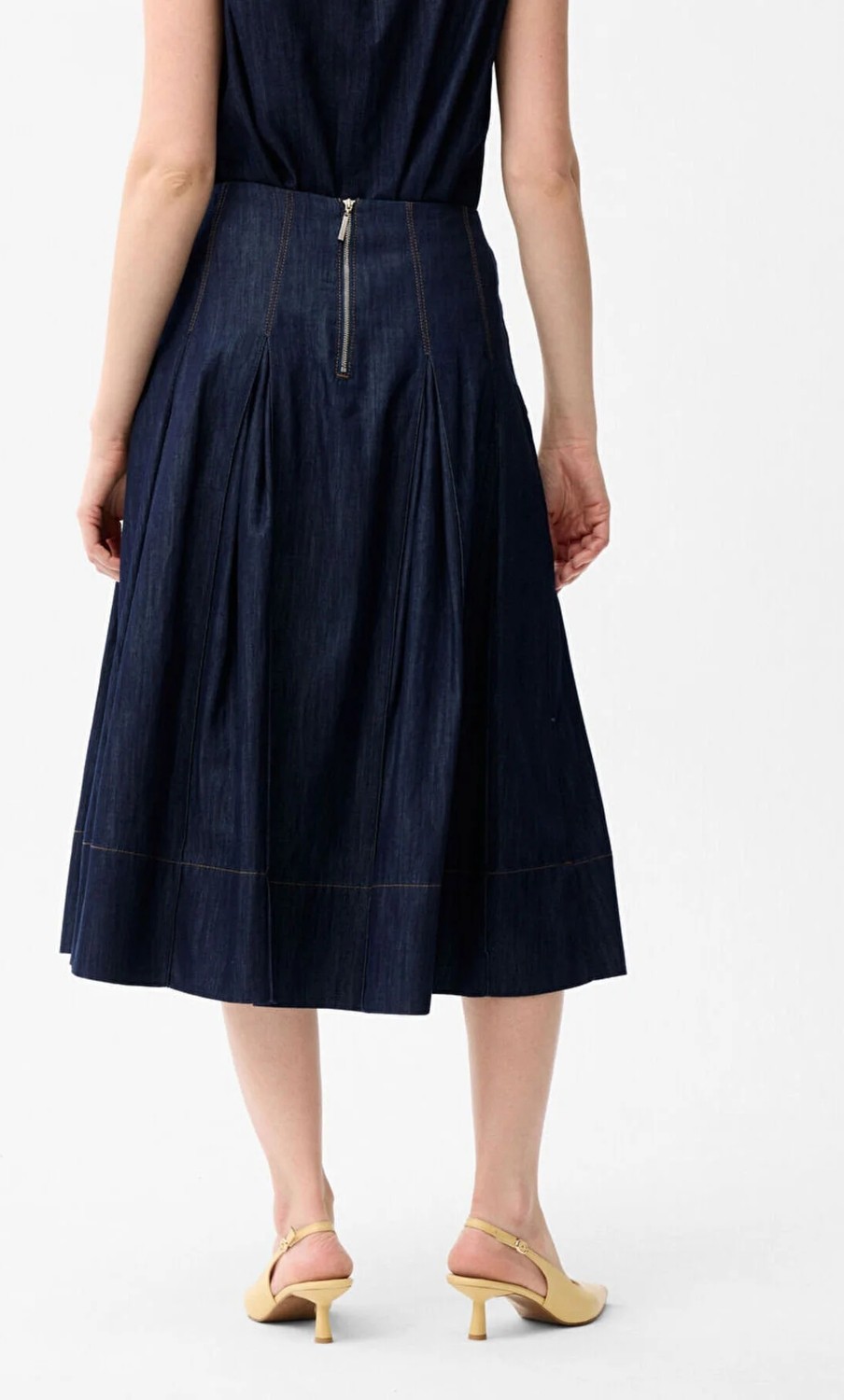 Love My Body Denim Pileli Etek Lacivert 127L9956000 görsel 6