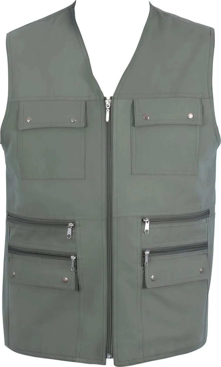Gambia Outdoor's Erkek Keten Kumaş Avcı Yelek Çok Cepli Baba Yazlık