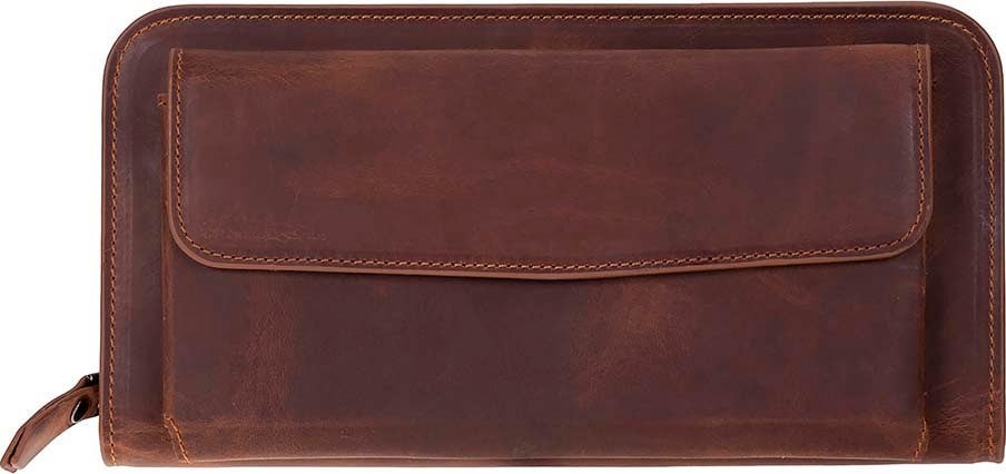 BloominBag Faron Saddle Heritage Telefon Bölmeli Hakiki Deri Unisex Clutch Çanta görsel 2