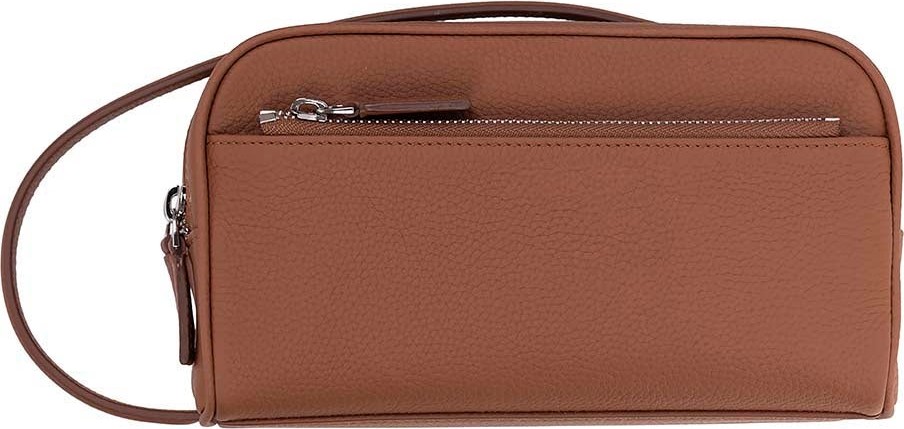 BloominBag Mıren Cognac Tan Hakiki Deri Unisex Seyahat Bakım & Organizer Clutch Çanta görsel 8