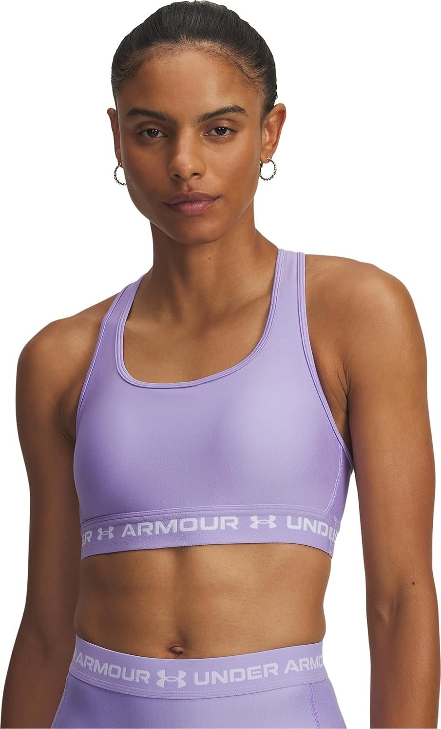 Kadın Ua Crossback Mid Heather Bra Spor Sütyeni görsel 3