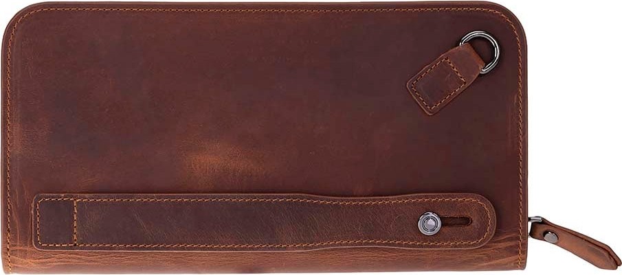 BloominBag Faron Saddle Heritage Telefon Bölmeli Hakiki Deri Unisex Clutch Çanta görsel 4