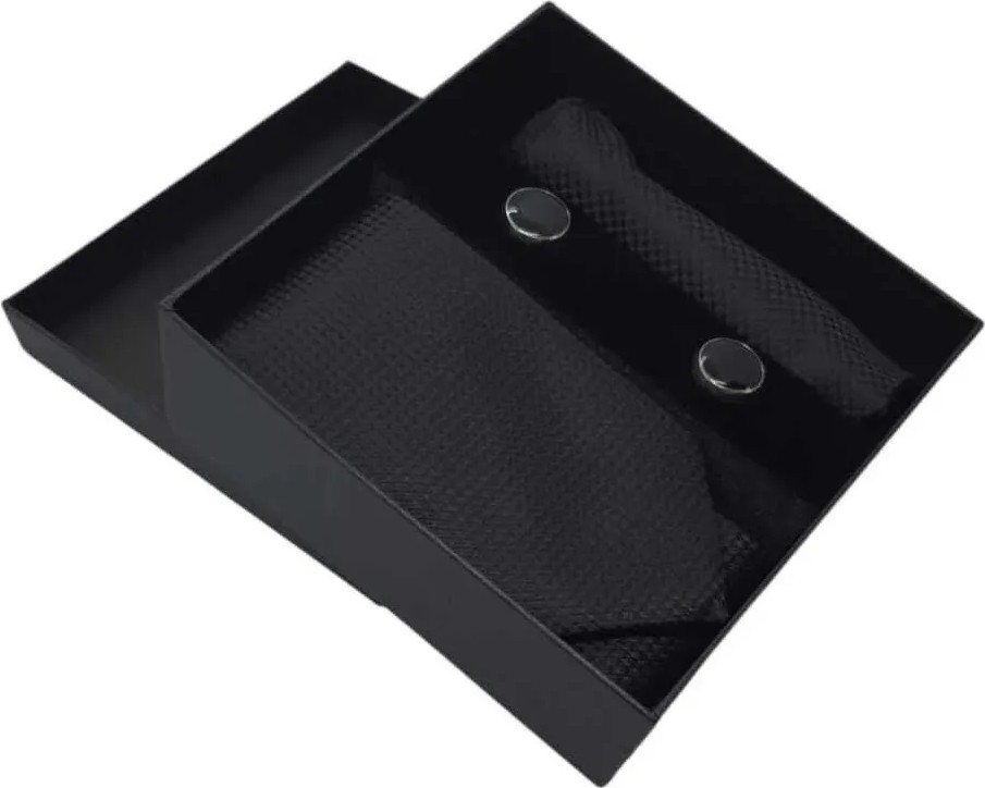 Uravas Store Krat Düğme Set Siyah Desenli Krat Mendil Kol Düğmesi Özel Set görsel 5