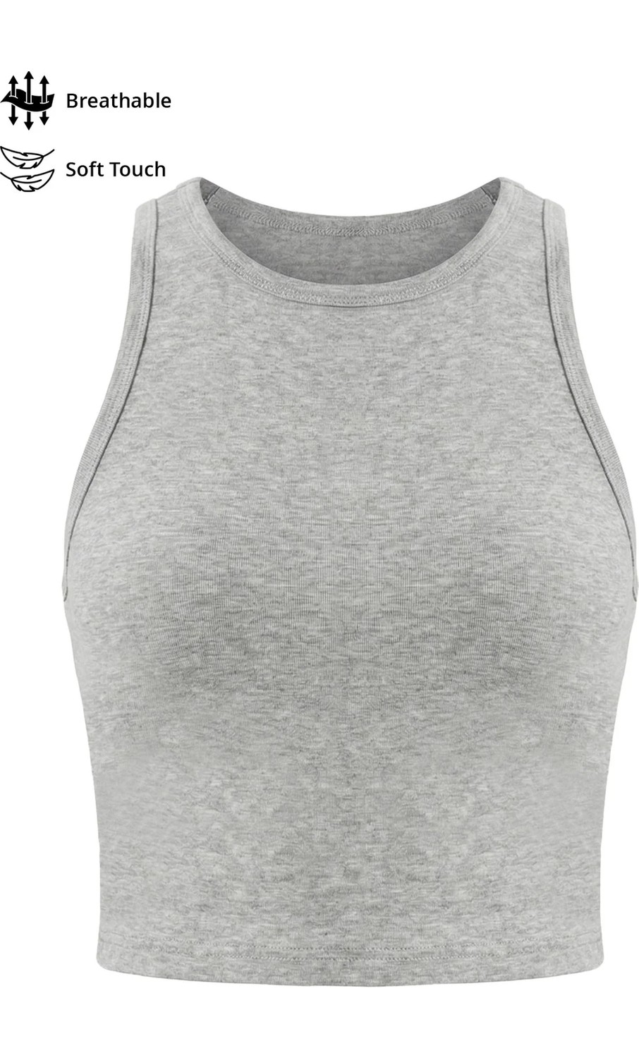 Cottonhill Siyah Viskon Bisiklet Yaka Kolsuz Kadın Crop Atlet görsel 8