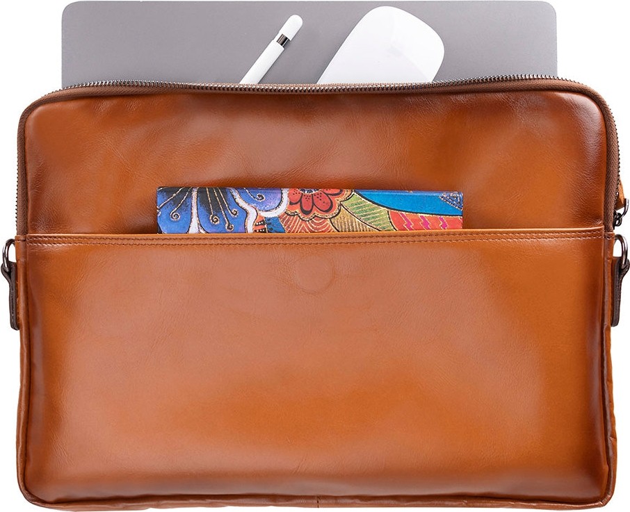 BloominBag Sılva Sandy Tan Hakiki Deri 16" Laptop & Tablet Askılı Kılıfı görsel 2