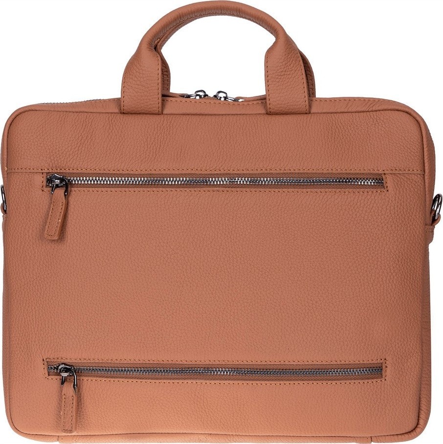 BloominBag Bloom Urban Shell Pro 16" Warm Tan Hakiki Deri Laptop / Macbook Çantası görsel 3
