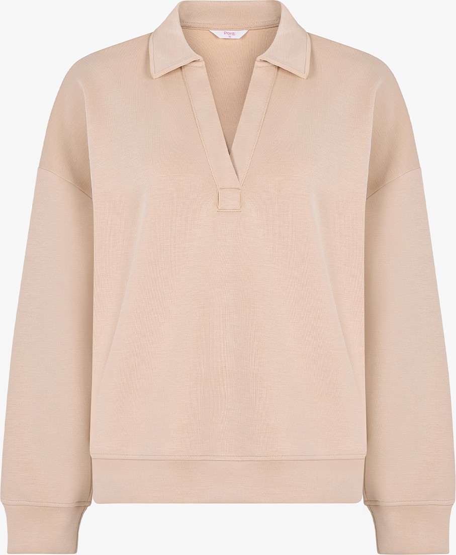 Penti Bej Polo Yaka Modal Sweatshirt