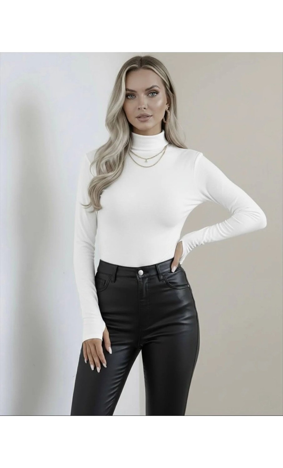 Hashtag Kadın Balıkçı Yaka Parmak Detaylı Body 4'lü Set Viskon Kumaş görsel 2
